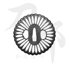 画像をギャラリービューアに読み込む, T-015-MIR4 鉄地 菊花透図鍔 裏
