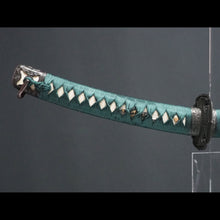画像をギャラリービューアに読み込む, 黒呂塗鞘略太刀拵 黒色唐草文総金具 太刀掛台付き
