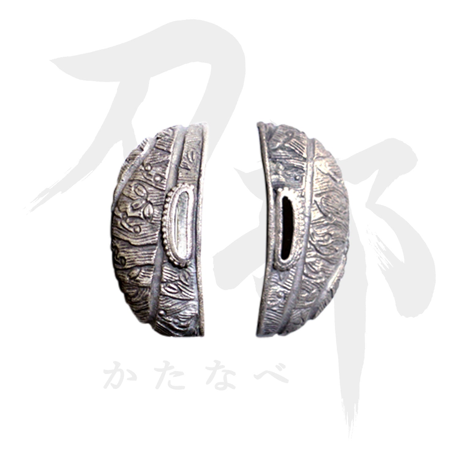 真鍮地 白波図縁頭｜現代物金具の販売 刀部 かたなべ – 刀部オンライン