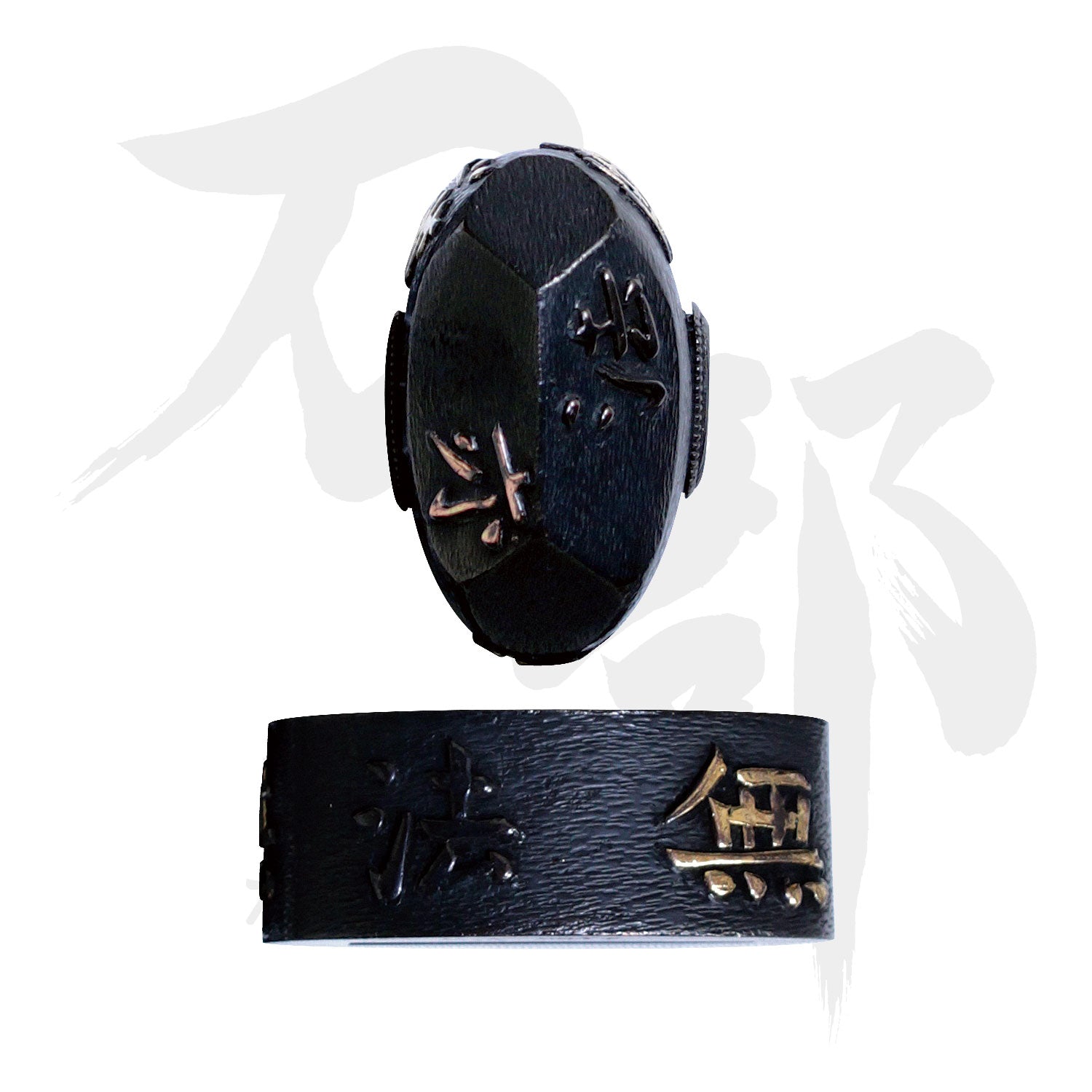 真鍮地 偈文図縁頭｜現代物金具の販売 刀部 かたなべ – 刀部