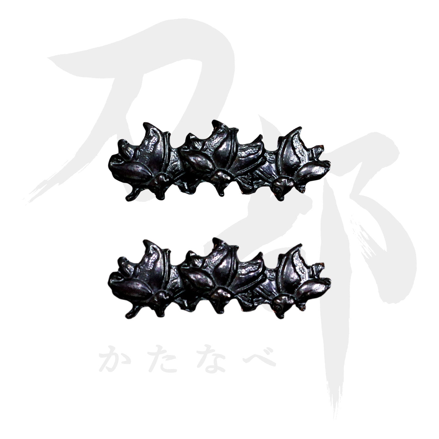 合金 蝶三双図目貫｜現代物金具の販売 刀部 かたなべ – 刀部オンライン